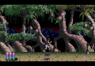 The hero at the start of level 1, in the forest